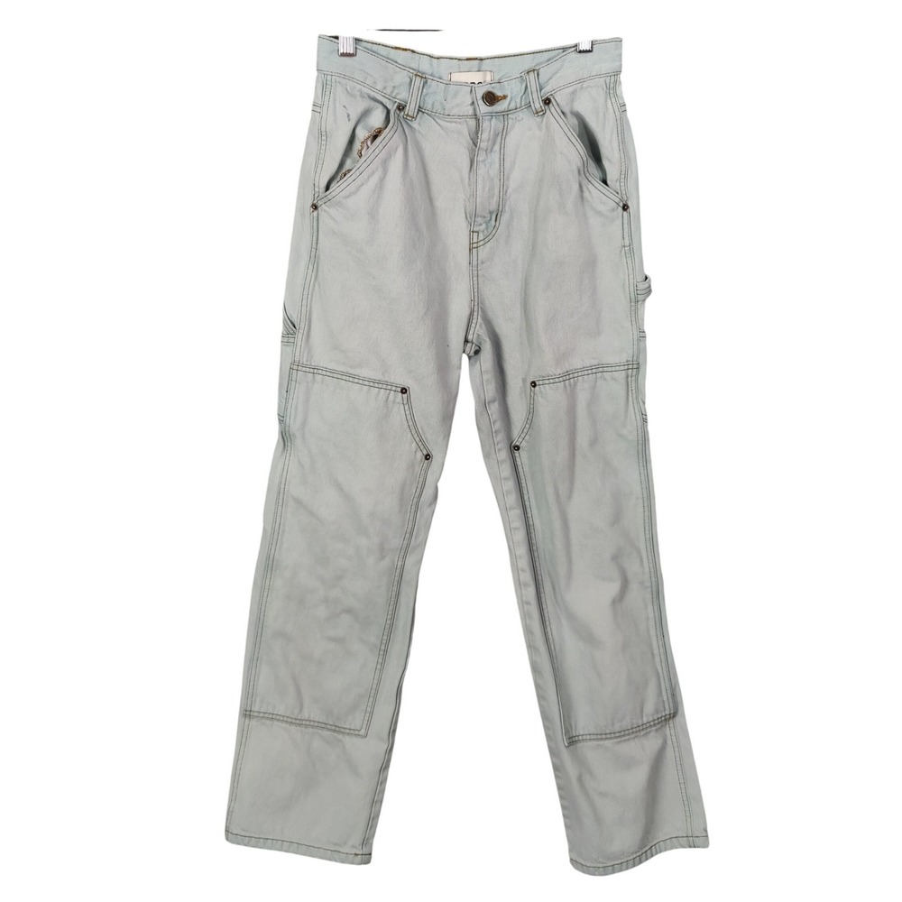 BDG Womens Gorpcore Utility High Rise Carpenter Jeans 28 Light Wash Double Knee